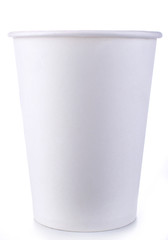 Paper coffee cup on a white background.