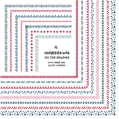 Decorative vector hand drawn pattern brushes