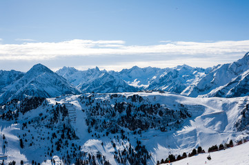 General view of the ski area Mayrhofen - Zillertal, Austria