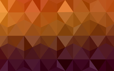 Dark orange polygonal design pattern, which consist of triangles and gradient in origami style.