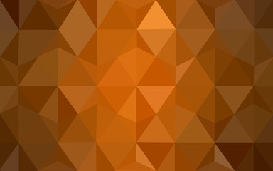 Dark orange polygonal design pattern, which consist of triangles and gradient in origami style.