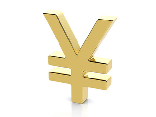 Golden yen symbol