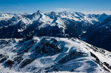 Obraz premium General view of the ski area Mayrhofen - Zillertal, Austria