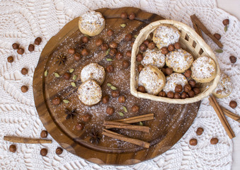 Delicious fresh chip cookies with hazelnut