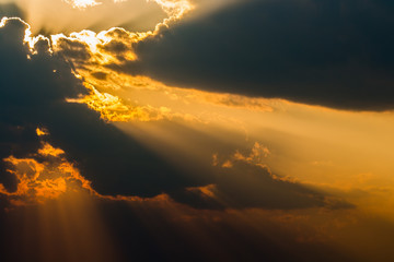 colorful dramatic sky with cloud at sunset