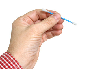 Cotton buds in hand