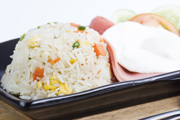 Fried Rice with Egg Ham and Sausage