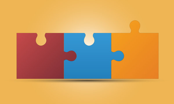 Connected jigsaw, puzzle