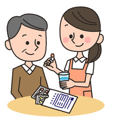 老人　薬　介護