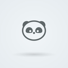 Simple minimalist icon with a muzzle of panda.