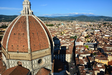 Fototapeta na wymiar Florence view with Santa Maria dei Fiore dome from Giotto's Campanile