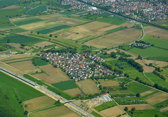 Fototapeta na wymiar aerial view of Halberstung near Baden-Baden in Baden-Wuerttemberg, Germany