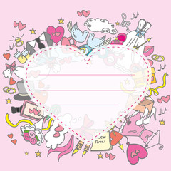 doodle wedding  greeting card,