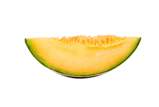 Slice cantaloupe melon