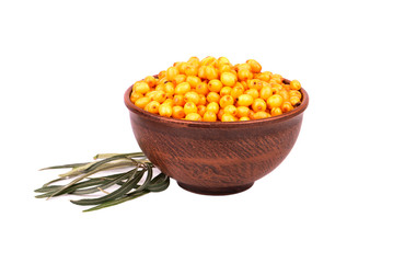 Buckthorn berries in bowl