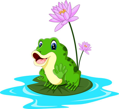Cartoon cute frog of illustration
