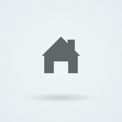 Fototapeta premium Mono icon with the image of the house, the cottage, the building of a country. 