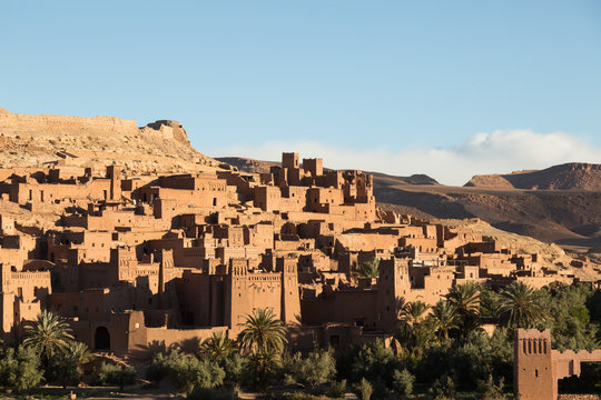 view of the 11th century UNESCO village of Ait Benhaddou