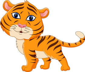 Fototapeta na wymiar illustration of cute baby tiger cartoon