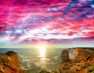 Overhead view of Twelve Apostles coastline, Victoria - Australia