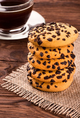 Stack cookies with chocolate