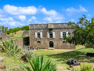 Het beroemde Fort Napoleon in Terre-de-Haute, Archipel van Les Saintes, 15 kilometer van Guadeloupe, Antillen, Caraïben.