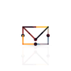 Vector email business symbol, or at sign logo. Linear minimalistic flat icon design