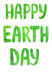 Fototapeta premium Happy Earth Day green letter