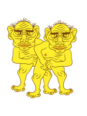 2 naked opas buddies couple love gay gay gay ugly disgusting old man grandpa monster troll