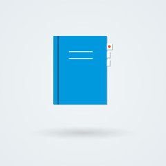 Vector book icon, simple flat design.