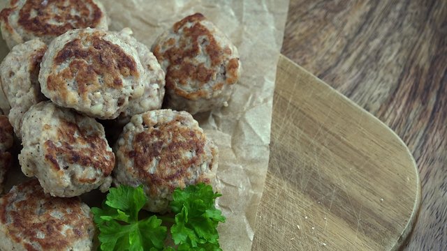 Portion of Mini Burgers as not seamless loopable 4K UHD footage