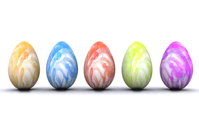 Cheerful Easter background with colorful decorated eggs