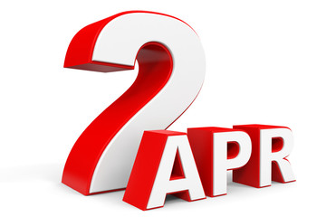 April 2. 3d text on white background.