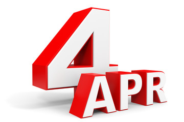 April 4. 3d text on white background.
