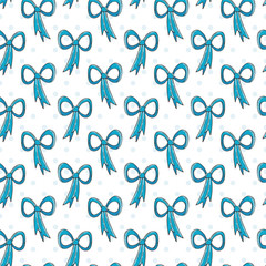 Seamless colorful pattern with bows.