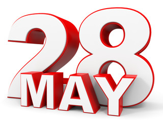 May 28. 3d text on white background.