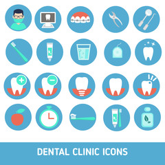 Set of dental clinic icons.