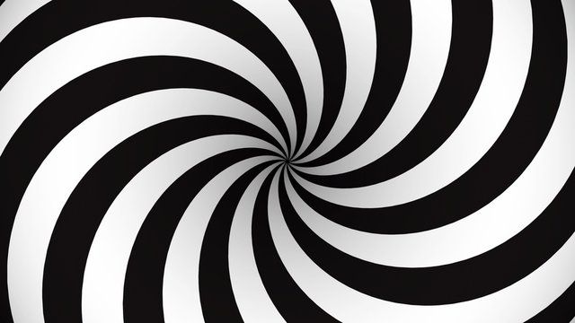 Black and white rotating hypnosis spiral (seamless loop)