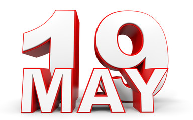 May 19. 3d text on white background.