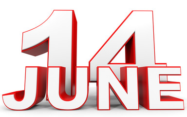 June 14. 3d text on white background.