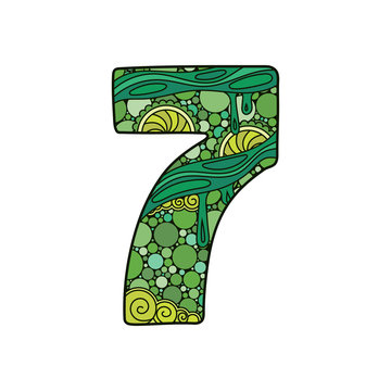 Zentangle number. Vector decorative number.