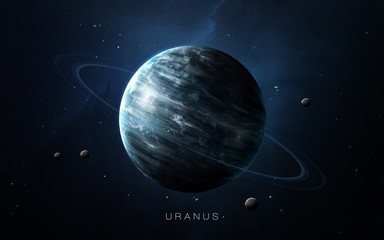 Uranus - High resolution 3D images presents planets of the solar system. This image elements furnished by NASA.
