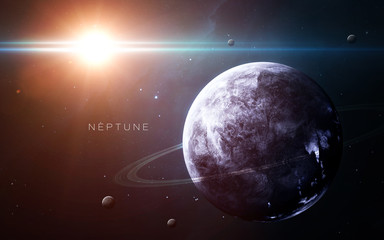 Neptune - High resolution 3D images presents planets of the solar system. This image elements furnished by NASA.