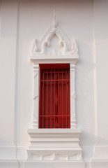 Fototapeta na wymiar wood window on wall wat thai