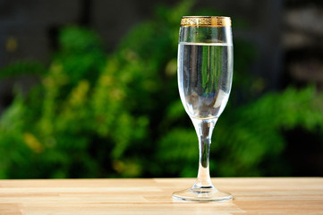 glass with white wine