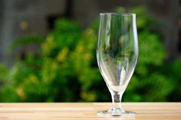 empty glass for ice cream