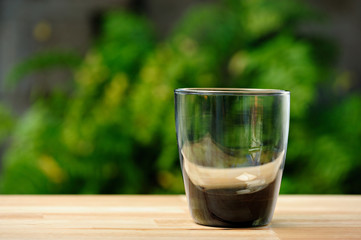 empty glass on table