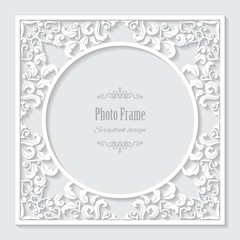 Filigree frame paper cut.