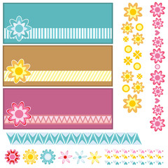 Tags and trims with flowers and hearts