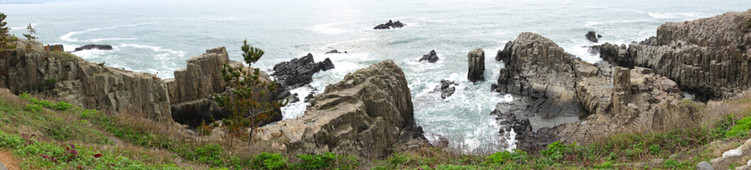 Tojinbo Cliff Panorama View